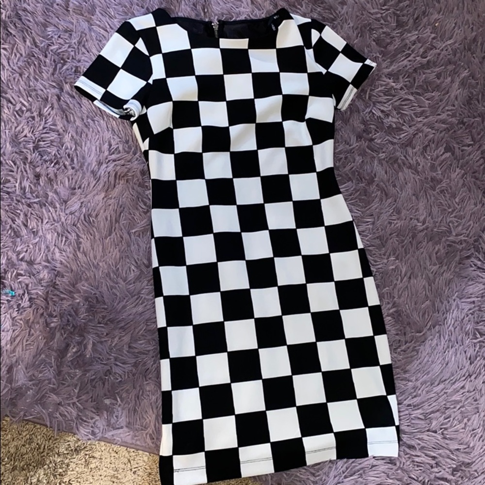 Checkered mini dress